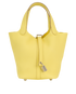 Picotin Lock 18 In Clemence Limoncello, &pound;2,800, Handbags, Yellow, Leather, Front view